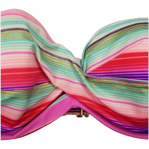 Victoria's Secret Size 36C Knockout Bandeau Swim Top Striped  Convertible - Picture 2 of 10